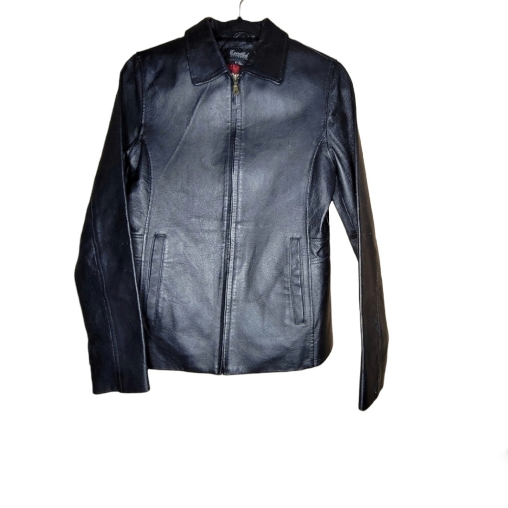 Excelled Collection | Black leather jacket SMALL